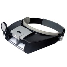 2 Led Light Dual Lens Magnifier Loupe Glasses Head Band Watchmaker Jewelers Tool