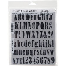 Tim Holtz Cling Stamps 7"X8.5"-Worn Text