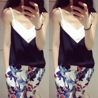 Mode Damen Sommer ärmelloses Top ärmellose Bluse Freizeit Tank Tops T-Shirt TY