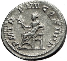 GORDIAN III 241AD Rome Authentic Genuine Ancient Silver Roman Coin APOLLO i59076