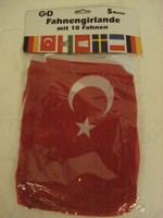Flaggengirlande m.10 Fahnen 5m. Türkei Fussball Fanartikel EM 2016