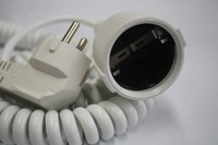 TBS - Spiralkabel PVC 3G0,75 / Verlängerung , 2 Meter weiß SP-003