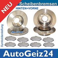 BREMSSCHEIBEN + BREMSBELÄGE 4-LOCH BOSCH BREMSSYSTEM VORNE + HINTEN OPEL ASTRA G