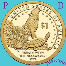 2013 Native American P&D Set Sacagawea Golden Dollar From Uncirculated Mint Roll