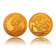 British 1847 Victoria Gothic Gold Plated Coin