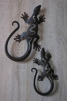 Wandhänger, Wanddeko, Metall-Deko, Gecko, 2er Set