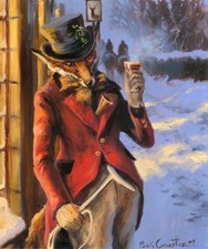Fox Red Hunting Tunic Top Hat Fine Art Print - Mick Cawston "Here's To You Sir"