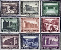 Deutsches Reich 634-642 mit Falz 1936 Moderne Bauten