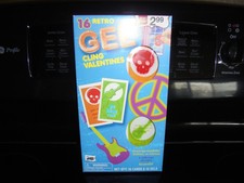 16 Retro Gel Cling Valentine'S Day Cards & 16 Gels! New In Box Free Shipping!