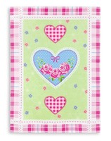 Kracht Geschirrtuch, Halbleinen bedruckt, Rosenherz, Format 50x70