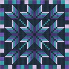 Easy Quilt Kit/Exploding Star Purple/Aqua/3D/Pre-cut Fabrics Ready To Sew/