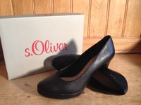 S.Oliver Schuhe Pumps High Heels Schwarz Gr. 39 Echt Leder Neu