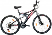 26" ZOLL MOUNTAINBIKE FULLY MTB 18 GANG SHIMANO SCHEIBENBREMSEN FAHRRAD SCHWARZ