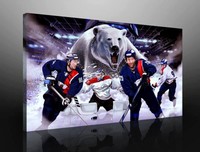 KUNSTLEINWAND "Eisbären" BERLIN  120 cm x 80 cm | XXL VERSION |  || EISHOCKEY ||