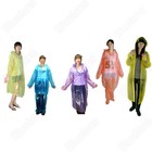 2x Disposable Men Women Hooded Waterproof Raincoat Cloak Emergency Poncho B52U