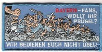 Anti Bayern Aufnäher "Wollt Ihr Prügel" Kutte Weste Fan Patch Block Kurve neu