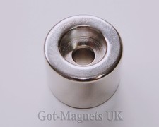 N52 Neodymium Cylinder Magnets 25x20mm 6.5mm Counterbore Set Pair(SOUTH + NORTH)