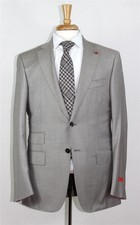 NWT Isaia Napoli Grayish Beige Nuova "Base S" 2 Button 130's Wool Suit 46 eu 36
