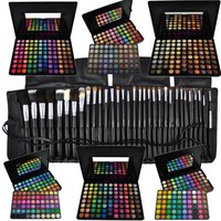 120 96 88 Lidschatten Palette Set + 16 32 Profi Kosmetik Pinsel Set Make UP  