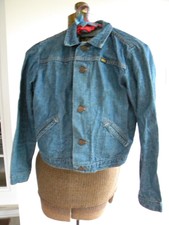 Vintage Youth Maverick Blue Bell Denim Jean Jacket Size 14 Made in Usa