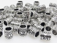 50x Metallperlen 9x7mm Spacer Großlochperlen altsilber Metallspacer Perlen -7005