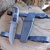 TAUCHERMESSER + BEINHOLSTER - SCHWARZ - Taucher Messer - GRAU