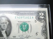 New listing
$2 1976 (Seal Misalignment Error)Federal Reserve Choice Unc Bu Note