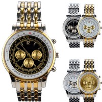 Männer Mode stilvolle Edelstahl Luxus Sport Quarz Business Armbanduhren 6 Farben