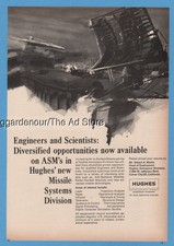 1966 Hughes Satellite Air to Surface Missile Rocket GREAT Art Jobs Want Ad