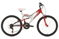 KINDERFAHRRAD MOUNTAINBIKE FULLY 24 ZOLL „ZODIAC“ ROT-WEISS KS CYCLING 603K
