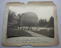 Ballon - Startversuch in der Nähe von Versailles -seltenes original Foto um 1890