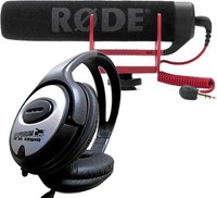 RODE VideoMic GO Richtrohr-Kamera Mikrofon + Keepdrum Kopfhörer!