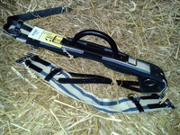 Neuer HKM Leder/Canvas Longiergurt mit Haltegriff Gr. Shetty * Pony * VB/WB 