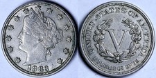 1883 Liberty Nickel - Repunched Date
