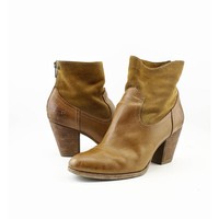 Frye Patty Artisan Zip Damen US 8 Beige Mode-Stiefeletten Gebraucht EU 39 4931