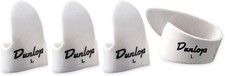 DUNLOP WHITE 3 FINGER & 1 THUMB GUITAR PICK SET (LARGE) *NEW*
