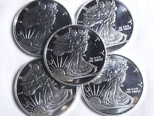 Lot of 5 coins # 1 1/2 oz American Eagle Round .999 Silver