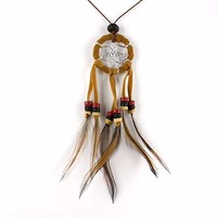 Halskette Dream Catcher Traumfänger echte Federn Farbauswahl Handarbeit N292