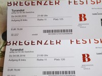 2 Karten zur Opernaufführung Turandot Bregenzer Festspiele 04.08.2016