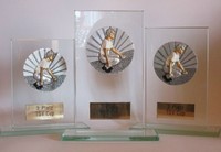 3er-Serie Glas-Pokale "Boule/Petanque" mit Wunschgravur 