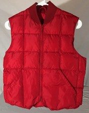 Vintage 80's Cabela's Down Puffer Vest Women's S Red Quilted Nylon Shell