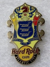 HARD ROCK CAFE ATLANTIC CITY 2014 HEADSTOCK FLAG SERIES PIN # 80482 