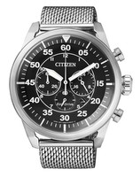 Citizen Herrenuhr CA4210-59E Chronograph mit Eco-Drive schwarz Milanaiseband