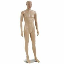 Male Mannequin Realistic Plastic Half Body Head Turn Dress Form Display w/Base 