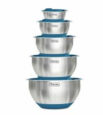 Blue or Red SYNCHKG064279 Stainless Steel Mixing Bowls with Lids Set of 3 by Fitzroy and Fox 