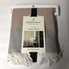 NEW Home from Target Heather Beige Linen Fabric Shower Curtain 72x72 NIP 
