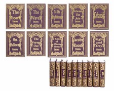 Dollhouse Miniature Set of 4 Gold Embossed Books