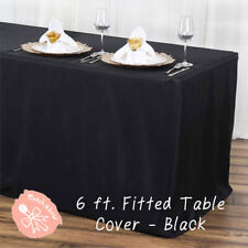 5' Ft Fitted Polyester Table Cover Trade Show Booth Banquet DJ Tablecloth Red for sale online 