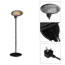 Laptronix 2kw Electric Patio Heater Outdoor Standing Garden Infrared Foxhunter Garden Outdoor Quartz 2 Kw Electric Patio Heater