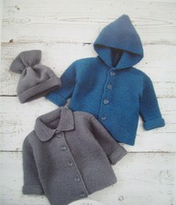 Knitting Pattern - KP27 - Matinee Jacket, Trousers, Hat - 0-3mths - UK Terminology